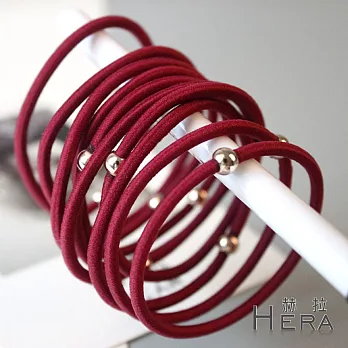 【Hera】赫拉 金屬珠珠基礎髮圈/髮束-十入組(紅色)