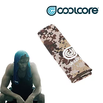 COOLCORE Chill Sport涼感運動毛巾【數位迷彩系列】 (涼感、降溫、運動戶外、高性能)數位迷彩棕