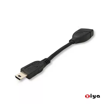 [ZIYA] USB 轉接線 USB(母) to Mini USB(公) 輕巧款黑色