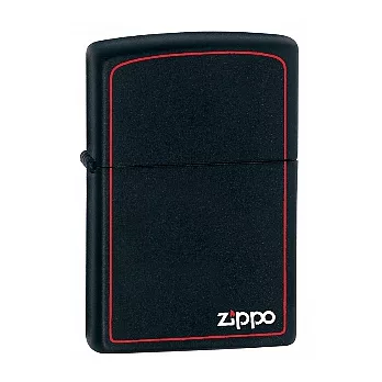 ZIPPO 218ZB 紅框黑烤漆Zippo Logo打火機(大)