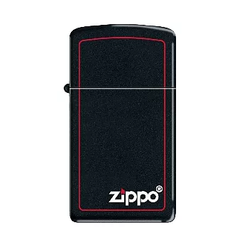 ZIPPO 1618ZB 紅框黑烤漆Zippo Logo打火機(小)