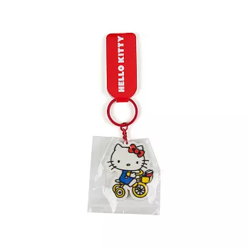 《Sanrio》HELLO KITTY復古造型矽膠飾片鑰匙圈(腳踏車)