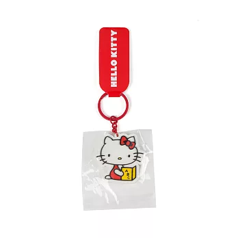 《Sanrio》HELLO KITTY復古造型矽膠飾片鑰匙圈(閱讀)