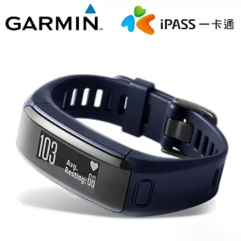 Garmin  vivosmart HR iPass (一卡通版) 行動支付‧心率手環都市藍