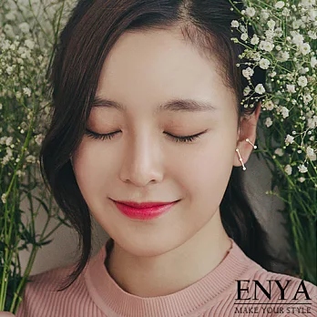 Enya★925銀 簡約圓珠耳環玫瑰金色