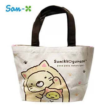 【日本進口正版】San-X 角落生物 帆布 手提袋/便當袋 -小貓款