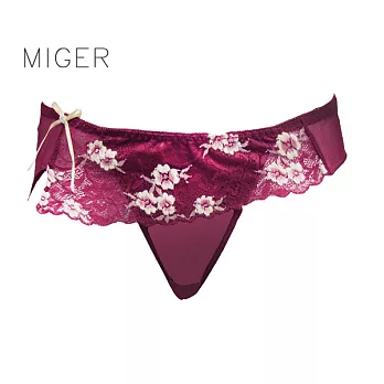[MIGER密格內衣]花雨飄逸網紗中低腰丁字褲 -台灣製- (編號：8325)葡萄紫