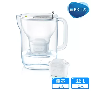 【德國BRITA】Style 3.6L純淨濾水壺+2入MAXTRA Plus濾芯_灰色 (共3芯)灰色