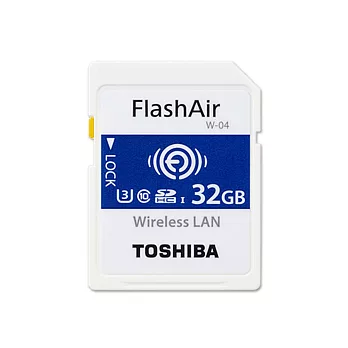 【TOSHIBA】32GB FlashAir Wifi SDHC Class10 無線傳輸記憶卡(W-04)-平行輸入