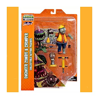 《植物大戰殭屍》Engineer Zombie & Chomper可動公仔--Diamond Select Toys出品(美國原裝)