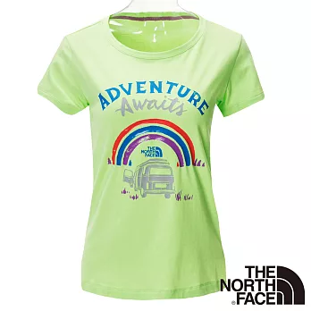 【The North Face】女 FLASHDRY短袖T恤M芽綠
