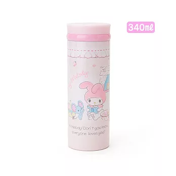 《Sanrio》美樂蒂保溫保冷不鏽鋼隨手瓶M-340ml(草莓房間)
