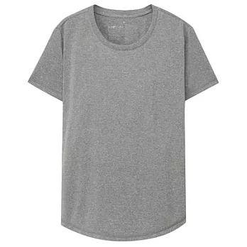 [MUJI無印良品]女吸汗速乾聚酯纖維短袖T恤XL灰色
