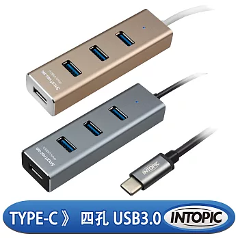 INTOPIC 廣鼎 USB3.0 Type-C高速集線器(HBC-390)鐵灰