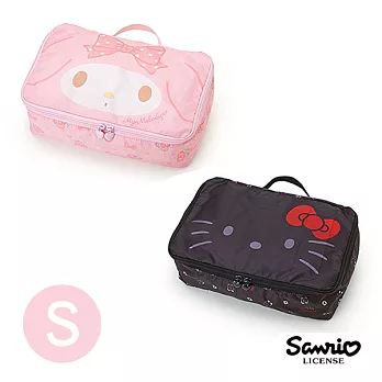 【日本進口正版】三麗鷗人物 S號 可折疊 收納包 旅行收納 防潑水 Sanrio -凱蒂貓款