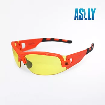 【ASLLY】亮橘夜視運動眼鏡/車用眼鏡(橘框黃片)