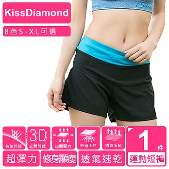 【KissDiamond】日系防走光速乾透氣運動短褲(八色S-XL可選)S天藍