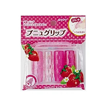 日本 KUTSUWA 果凍紓壓握位筆套-(兩包入)草莓香味 RB019E