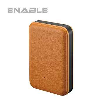 【台灣製造】ENABLE Mojo 7800mAh 類皮革 雙USB快充行動電源-棕色