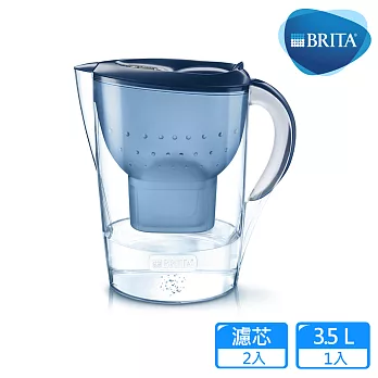 【德國BRITA】3.5公升Marella馬利拉濾水壺+1入MAXTRA Plus濾芯_藍(共2芯)藍