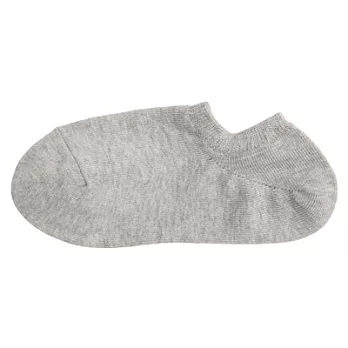 [MUJI無印良品]女有機棉混淺口直角襪23~25cm灰色