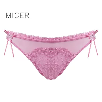 [MIGER密格內衣]蕾絲花邊網紗低腰三角內褲 -台灣製- (編號：8258) 粉紫色