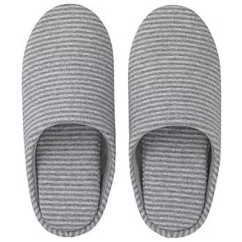 [MUJI無印良品]棉天竺橫紋舒壓拖鞋/L/灰色