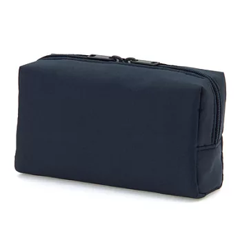 [MUJI無印良品]聚酯纖維寬口迷你化妝包/深藍.約8x13.5x4.5cm