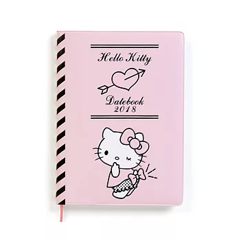 《Sanrio》HELLO KITTY 2018 PVC圖案壓紋年曆手冊(俏皮淑女)