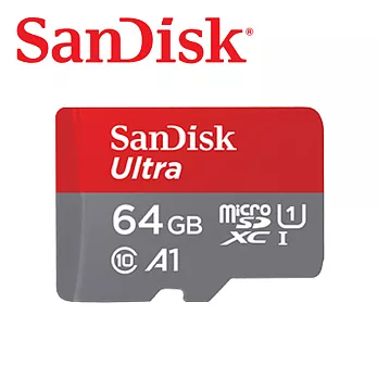 【SanDisk】Ultra microSD UHS-I A1 64GB 記憶卡 含轉卡(每秒讀100MB)