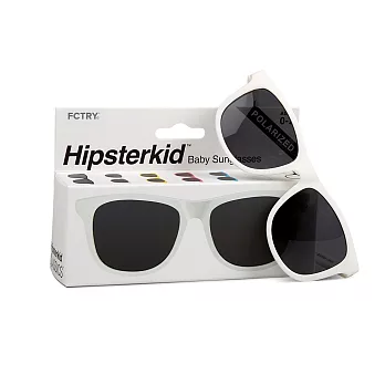 美國 Hipsterkid 抗UV時尚嬰童偏光太陽眼鏡(附固定繩)白(0-2歲)