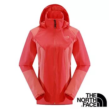 【The North Face】女 DryVent 防水外套XL暗紅/珊瑚色