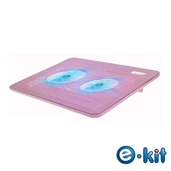 逸奇e-Kit 11cm夢幻色系超薄雙風扇筆電散熱墊(粉/藍) CKT-N193粉色