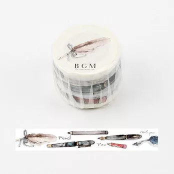 【BGM】和紙膠帶 ‧ 水彩物品心系列 -筆具遊行