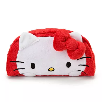 《Sanrio》HELLO KITTY大臉趴趴造型絨毛筆袋