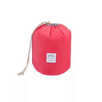 【E.dot】加厚圓筒大容量多用途化妝包3件組-玫紅