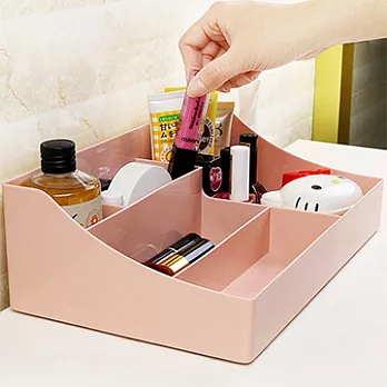 桌面馬卡龍色系化妝品小物收納盒櫻花粉