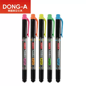 (5色1包)DONG-A雙頭亮色螢光筆.黃橙粉藍綠