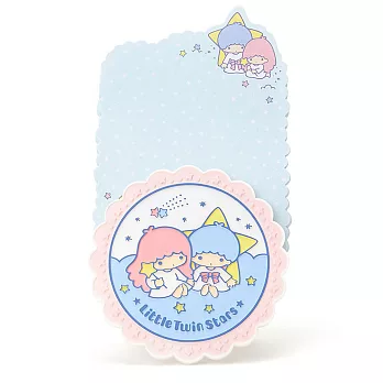 《Sanrio》雙星仙子便條紙與造型夾座組(圓形徽章)