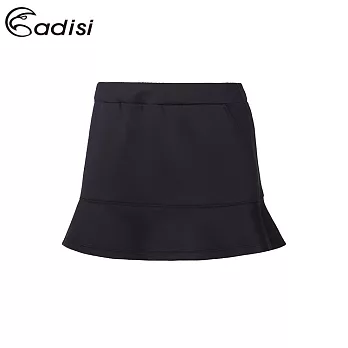 ADISI 女吸濕速乾修飾短裙AD1711167 (S-XL) / (運動路跑、排汗速乾、輕量保暖)M黑