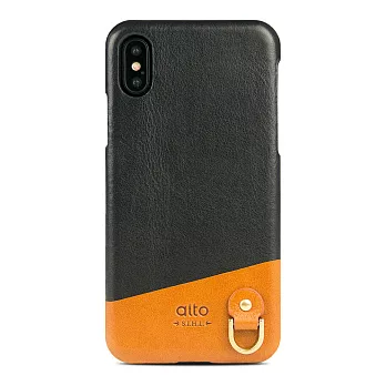 alto iPhone X 5.8吋 真皮手機殼背蓋 Anello -渡鴉黑