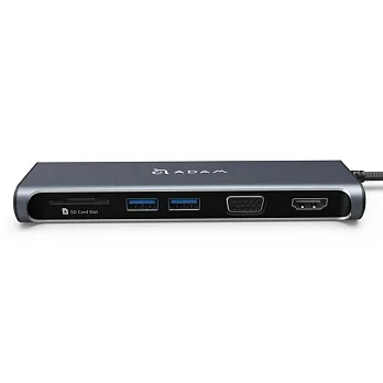 ADAM Hub A03 USB 3.1 USB-C 5 port 多功能4K顯示轉接器灰