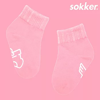 【sokker®】馬卡龍防滑2分之1童襪15櫻花粉