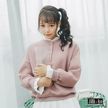 【Jilli~ko】保暖抓絨加厚衛衣-F 8012H FREE粉紅