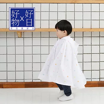 【好日好物】日本設計格子兒童風雨衣(白色)