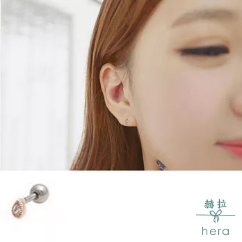 【Hera】赫拉鈦鋼 迷你鋯石水滴耳釘-單顆(金色白鑽)