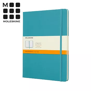MOLESKINE 春夏系列經典硬殼筆記本 (XL型) -珊瑚藍橫線