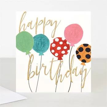 【英國caroline gardner】Happy Birthday Colored Balloons Card 生日卡 立體 QUI002