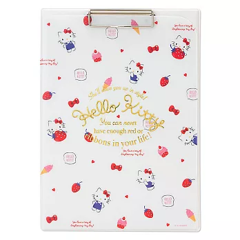 SANRIO HELLO KITTY幸福女孩系列第二彈PVC A4文件夾板(甜蜜草莓)