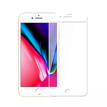 【SHOWHAN】全覆蓋iPhone7/8 (4.7吋)霧面防指紋9H鋼化保護貼 (兩色可選)白色